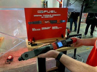 The Ratcheting Torque Wrench spins the nut on and tightens to your chosen torque spec all with the same tool.