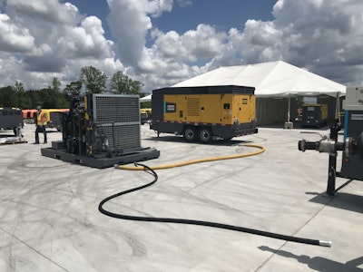 Atlas Copco air compressor and high-pressure booster