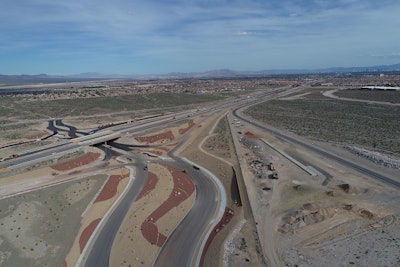 New diverging diamond interchange on U.S. 95 freeway in northwest Las Vegas.