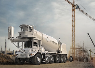 Oshkosh S-Series front discharge concrete mixer truck