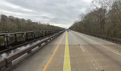 Google Earth screen shot of Atchafalaya Basin Bridge on westbound I-10.