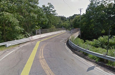Ravenna Road bridge over Norfolk & Southern railroad tracks in Franklin Township.