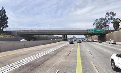 Los Aliso Boulevard overpass over San Diego Freeway. Google Earth screen shot.