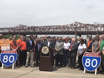 Illinois Governor BJ Pritzker rallies support for the state’s new $45 billion infrastructure and capital plan, which comes with a 19-cent gas-tax increase.