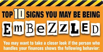 Signs you may be being embezzled