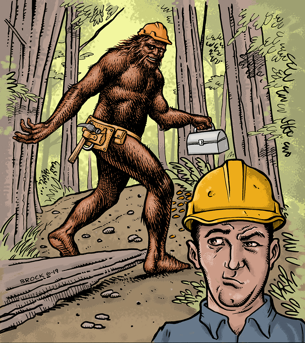 Sasquatch on your construction crew graphic