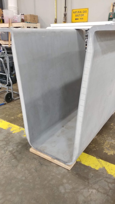 The AIT CT Girder is made of lightweight fiber-reinforced polymer.