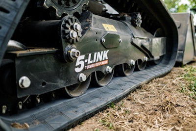 The new 5-link Torsion Suspension on Bobcat’s new R-Series compact track loaders replaces the roller suspension found on previous models.