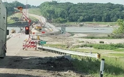 Temporary bridge over the Niobrara River. Photo courtesy NNTC.