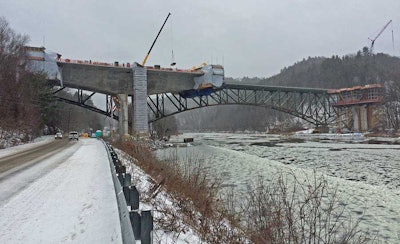 Brattleboro Bridge construction. Photo by FIGG, courtesy of PCL Civil Constructors Inc.