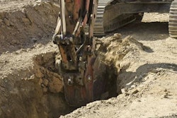Stock trench excavator no worker