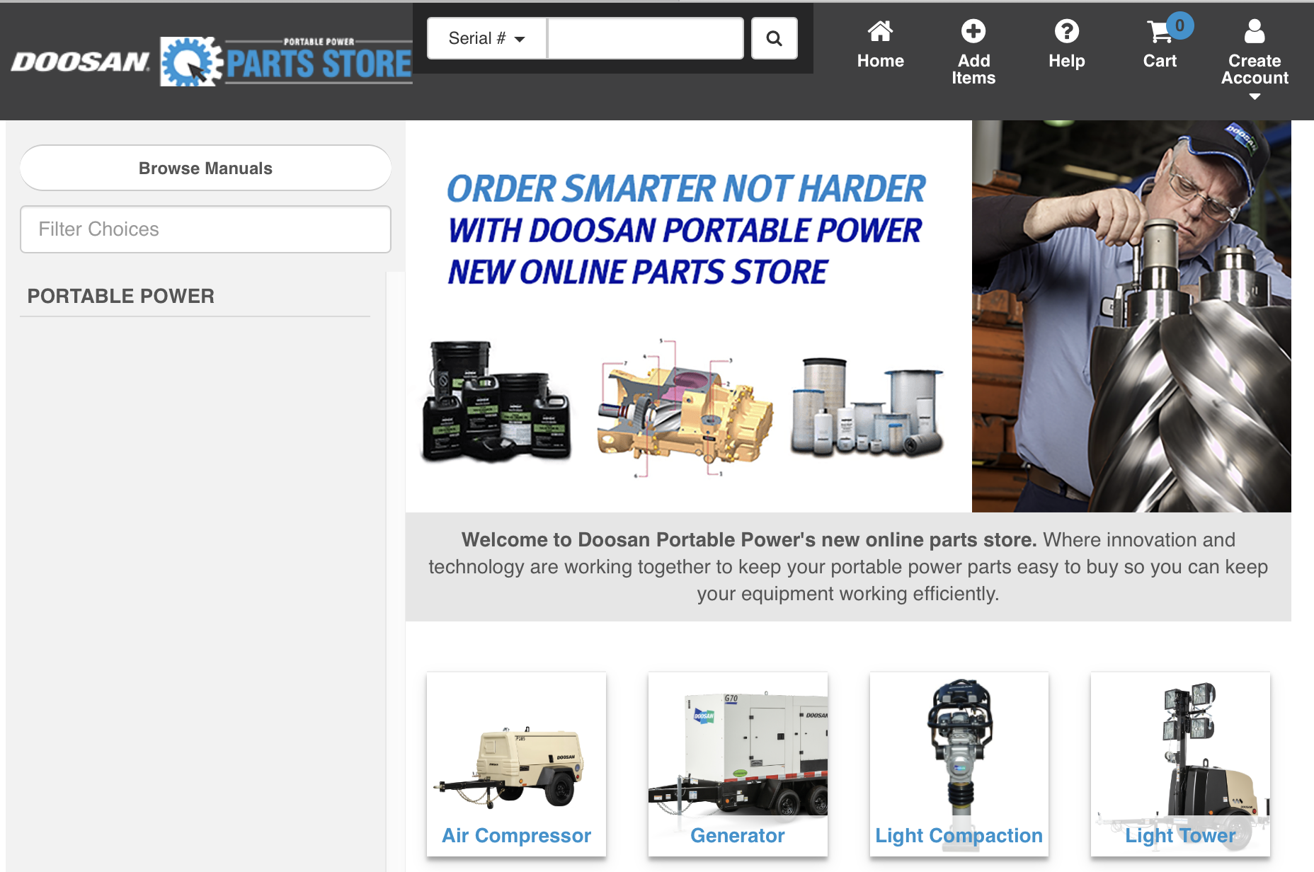 Doosan Portable Power parts store