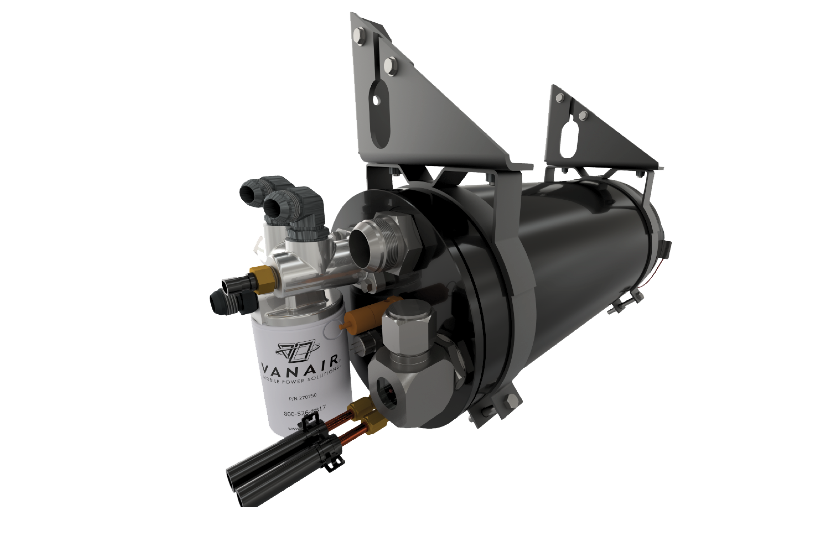 Vanair integrated separator tank Oil Side View