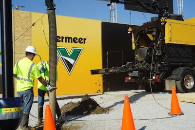 The 14-foot conveyor belt can be positioned in a 180-degree radius, and be raised up to 80 inches for truck loading.