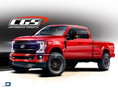 Check a Seismic monitor, CGS Performance Products dials up this 2020 Ford F-250 Super Duty Crew Cab Tremor with Black Appearance Package into a full-on earthquake.