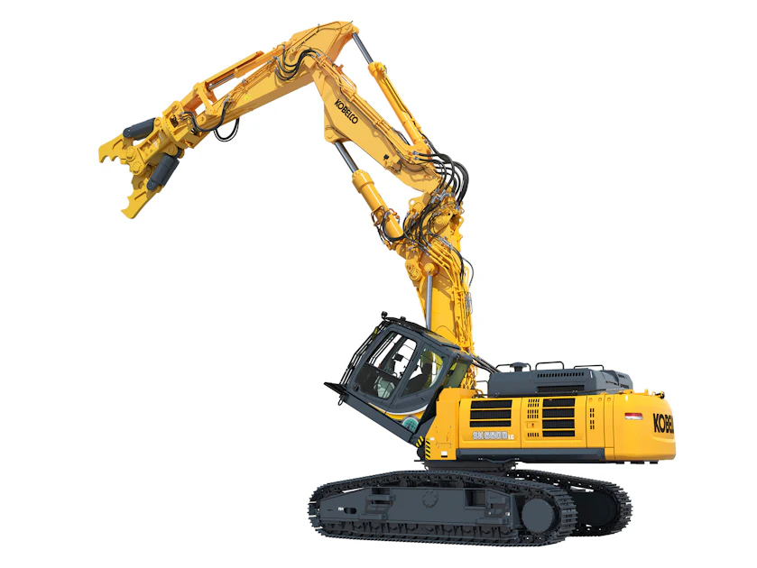Demolish tall buildings with Kobelco's new SK400DLC, SK550DLC Demolish tall buildings with Kobelco's new SK400DLC, SK550DLC