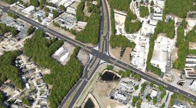 A rendering of the North Carolina Department of Transportation’s first continuous flow intersection, in west Charlotte.