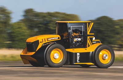 The JCB Fastrac Two set a world record for tractor top speed with an average top speed of 135 mph.