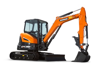 The Doosan DX35-5 compact excavator, introduced this year, will be part of Doosan’s North Hall exhibit.