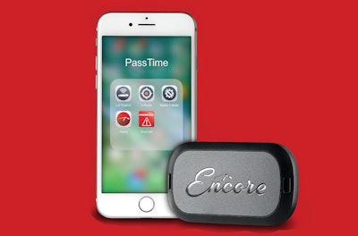 Passtime Encore asset tracking device with iPhone