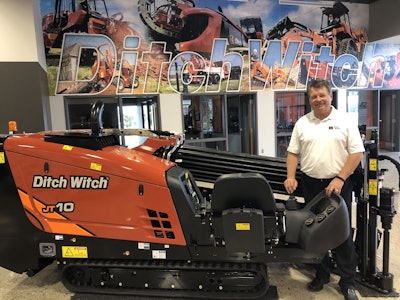 Gary Bridwell in the showroom of the Oklahoma City location for Orange Power Group.