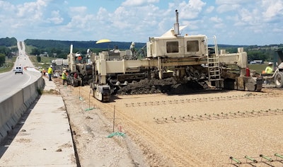 Cedar Valley was among 22 other contractors recognized by ACPA’s Excellence in Concrete Pavement Awards. Above, the company won the gold in the Divided Highways (Rural) division for its work on U.S. Highway 20 in Woodbury and Ida counties, Iowa.