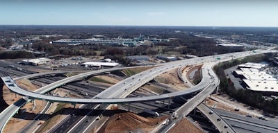 An aerial view of the new I85/385 interchange in Greenville, S.C. Credit: SCDOT