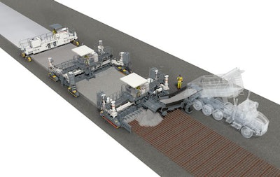 A graphic of Wirtgen’s new paving train