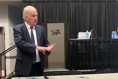 Sullivan speaking at the 2020 World of Concrete.