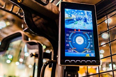 The DL550B features a new 8-inch split-screen display that offers a constant view of the backup camera and machine operation data. Photo: Wayne Grayson