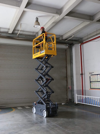 LiuGong’s new LSC0607DE is one of two models of scissor lifts the company introduced at the American Rental Association’s annual show in February. The new scissor lift for the North American market has a 19-foot platform height. The company also introduced a 33-foot model, the LSC1012DE, at the show. LiuGong plans to eventually roll out four scissor models for the North American rental market this year.