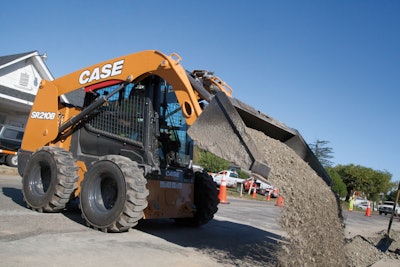 The Case SR210B skid steer, just introduced at World of Concrete.