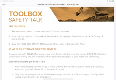 The Covid-19 Toolbox safety talk has just been added to HCSS’s suite of online safety meeting modules.