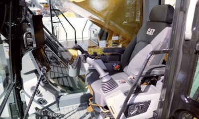 The Cat 395 cab as seen at ConExpo 2020.