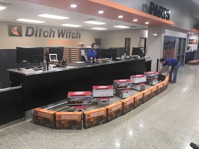 Ditch Witch of Oklahoma used safe distancing to also subtly promote their uptime kits.