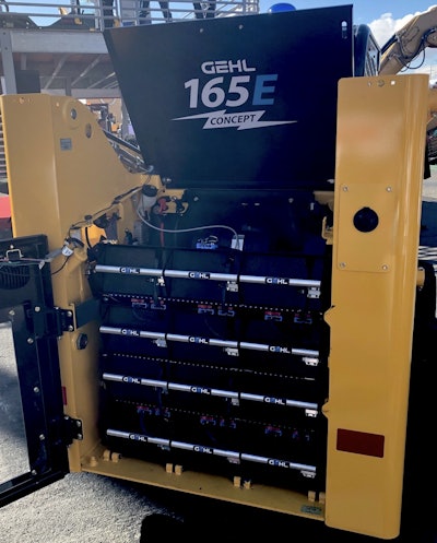 The 48-volt lithium-ion battery system powers Gehl’s concept 165E.