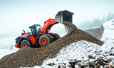 Using the Hitachi ZW 370-6’s in-cab monitor, operators can access real-time machine telematics and set operating parameters.