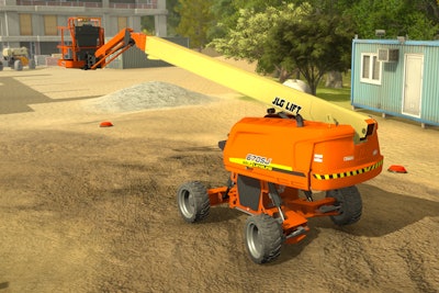 JLG 670SJ self-leveling boom lift