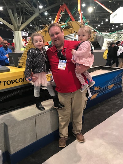 James MacKay with daughters Aryanna and Alyza at World of Concrete: “I don’t want to bring this home to my family.”