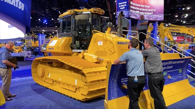 Komatsu dozer on display