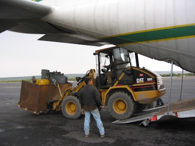 In a weather-shortened season you do whatever it takes, including flying equipment to the job site in a cargo plane.
