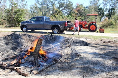 An 8-ft. bed hauls plenty of storm debris for burning.