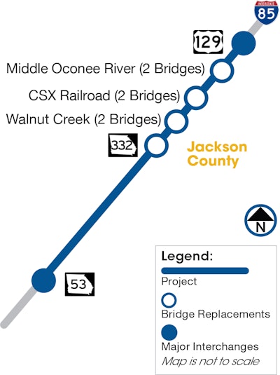 I-85 widening Phase 2 map by the Georgia DOT