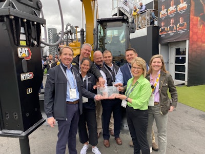 Carolina Cat receiving its 2019 Dealer of the Year award during ConExpo.