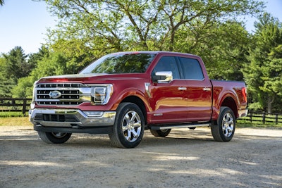 All-new F-150 Lariat in Rapid Red Metallic Tinted Clearcoat.