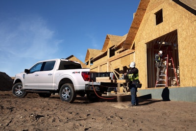 Available 7.2-kilowatt Pro Power Onboard™ features four 120V 20A outlets and one NEMA L14-30R 240V 30A The all-new F-150 features more exportable power than any light-duty full-size pickup, giving you the ability to use your truck as a mobile generator. It is available with three levels of electrical output depending on engine choice.