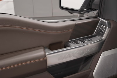 All-new F-150 King Ranch features the King Ranch branding along the door, which is also wrapped in premium leather.