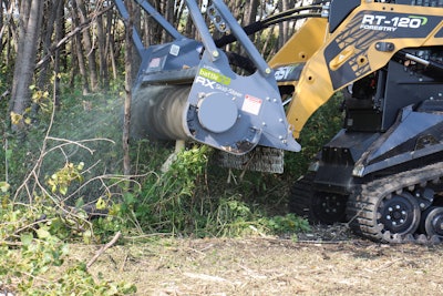 Loftness Battle Ax on ASV RT120F compact track loader