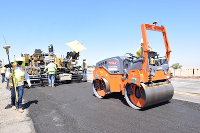 A one-mile segment of pavement in California was created with 150,000 recycled plastic bottles. Credit: Caltrans