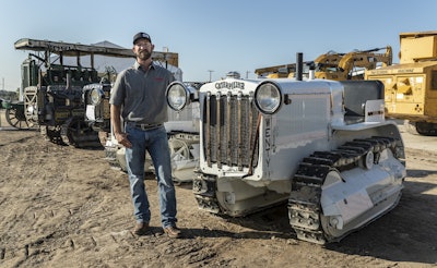 Matt Veerkamp with restored first Caterpillar Twenty tractor